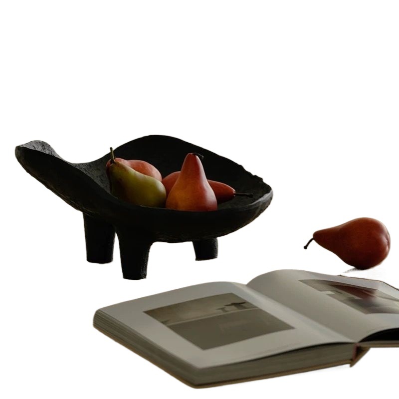 Resin Art Coffee Table - Piatto Portafrutta Nero in Resina, Vassoio