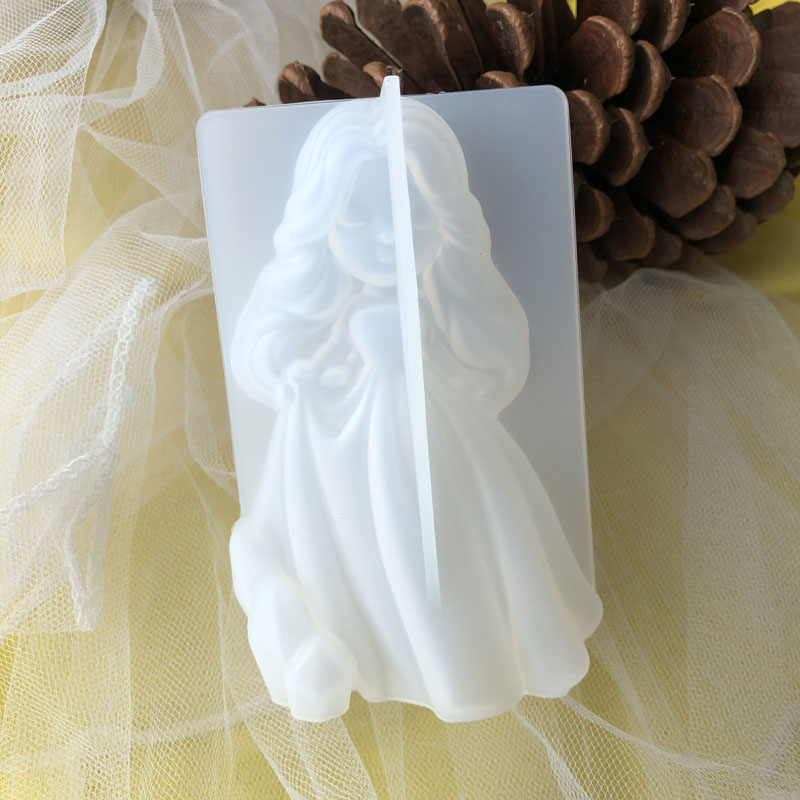 Silicone Mold Ocean - 3D carino principessa candela in silicone
