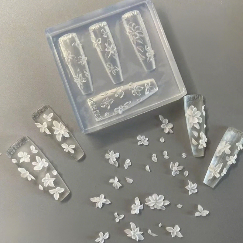 Resin Art Template - Stampo per unghie con fiori 3D
