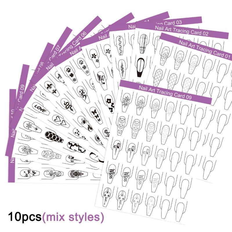 Resin Art Guide Free - 10 pz. Carta per Esercitazioni Nail