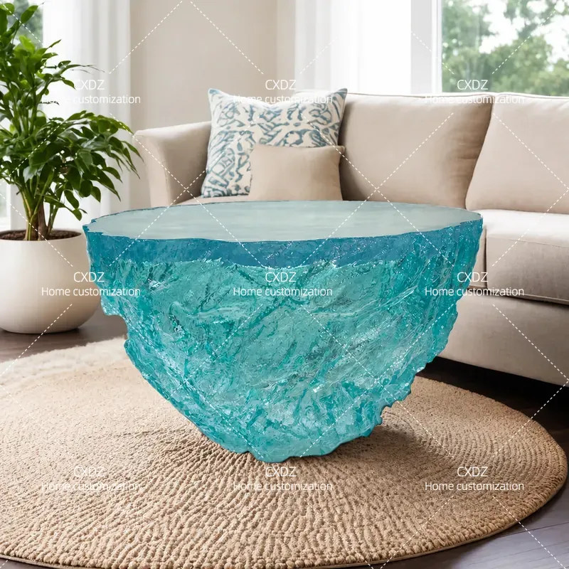 Resin Art Coffee Table - Tavolino da Caffè Rotondo in Resina