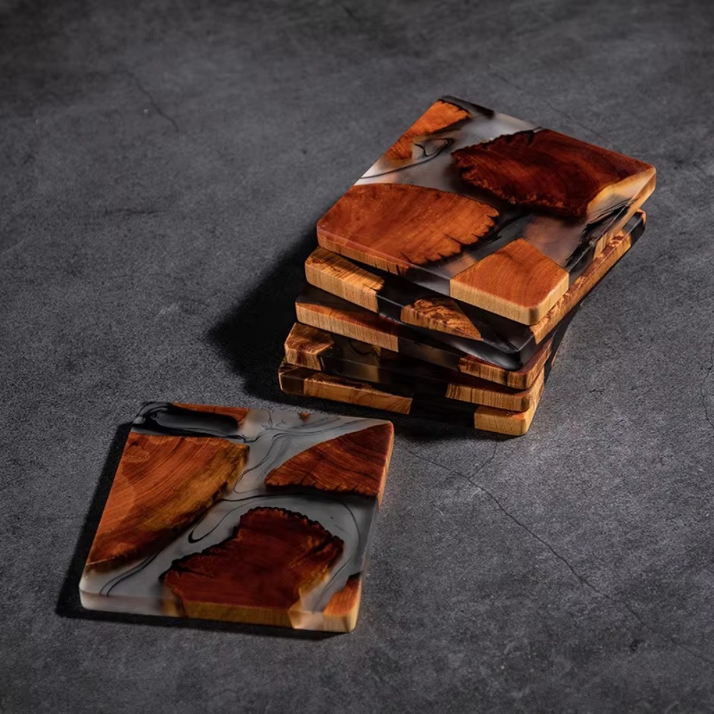 Resin Art Coffee Table - Sottobicchieri in resina di legno Cuscino