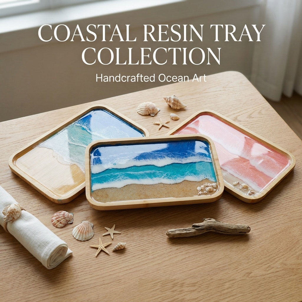 Resin Art Coffee Table - Vassoio Decorativo in Resina Epossidica con
