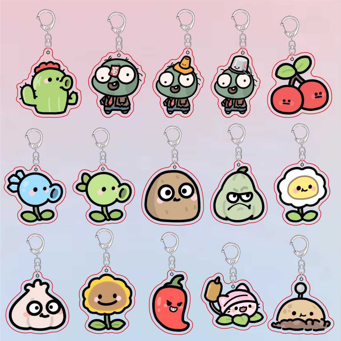 Resin Art Store - Portachiavi in Acrilico Plants Vs Zombies,