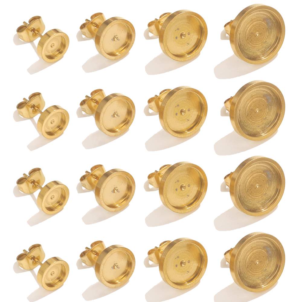 Resin Art Store - 10 pz Acciaio Inossidabile Oro Orecchino